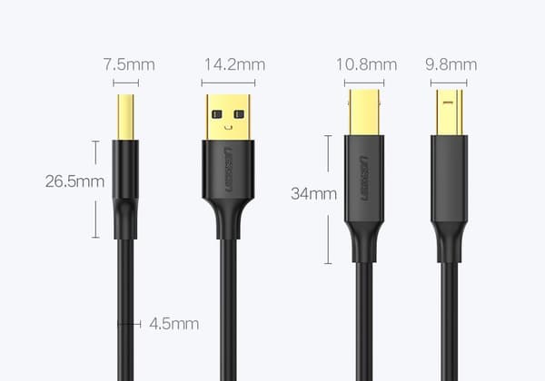 Tulostinkaapeli USB 2.0 - USB-B 1,5 m musta