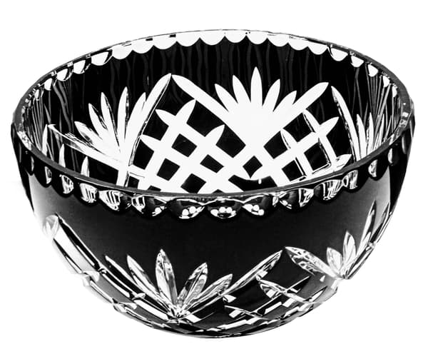 MaRika krystal Sort krystal frugtskål 20 cm ananas