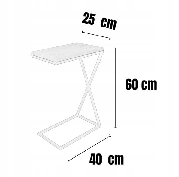 Your Loft Design sidebord sort træ Monte 40x25x60