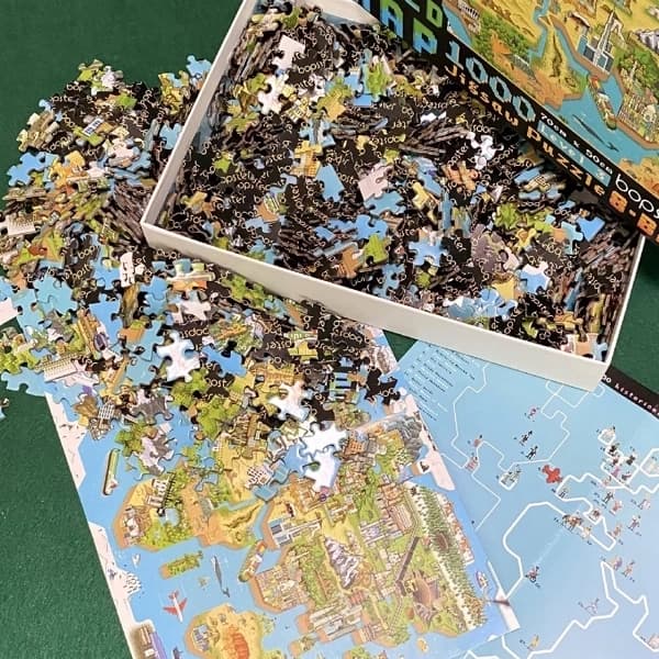 BOPSTER 1000 bitars pussel med 8 bitar - Världskarta