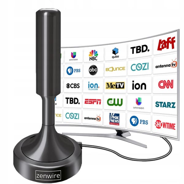 Zenwire HDAT20 indendørs TV-antenne DVB-T2 HEVC H.265 5 meter sort
