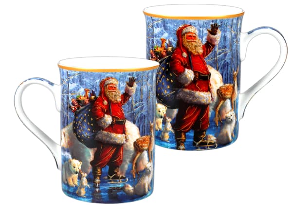 Sæt med 4 julekrus - Julemanden (CARMANI)