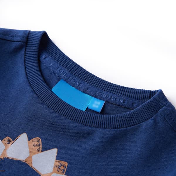 Barn långärmad T-shirt, marinblå, 116