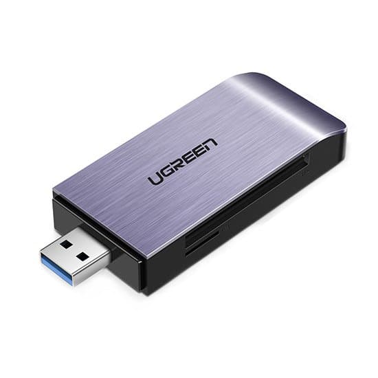 SD / micro SD / CF / MS hukommelseskortlæser USB 3.0 stik - grå