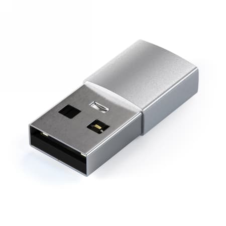 Satechi Aluminiumadapter - aluminiumadapter för mobila enheter USB-A/USB-C (silver)
