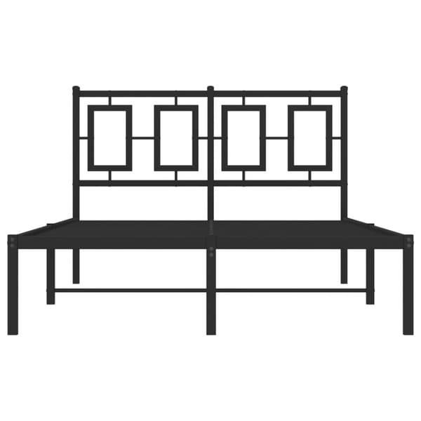 vidaXL metalsengestel med hovedgærde sort 120x200 cm