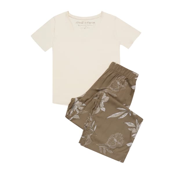 Dame pyjamas med blomsterprint 2XL