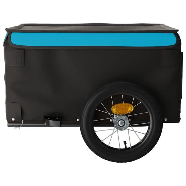 vidaXL cykelanhænger, sort og blå, 30 kg, jern