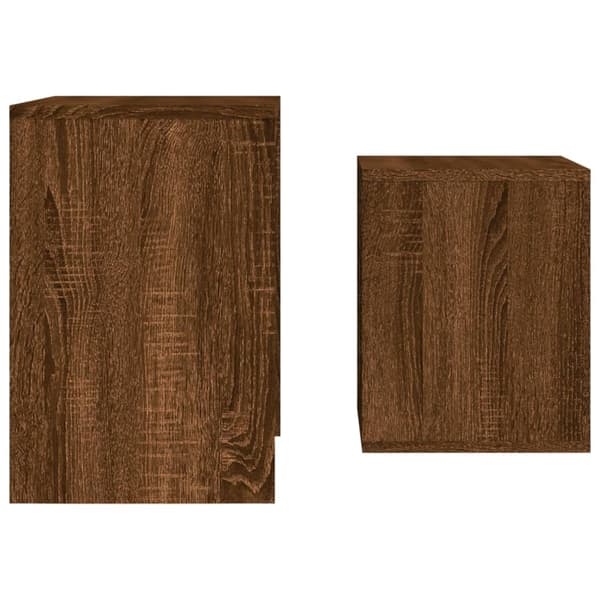 vidaXL Stapelbara bord, set om 2, brun ek