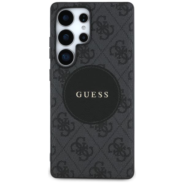 Guess 4G Round Patch Classic Logo MagSafe-cover til Galaxy S25 Ultra, sort