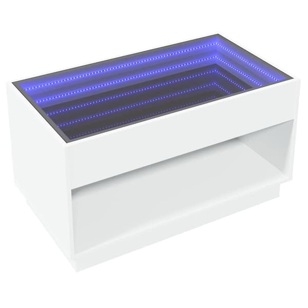 vidaXL Infinity LED soffbord vitt 90x50x50 cm