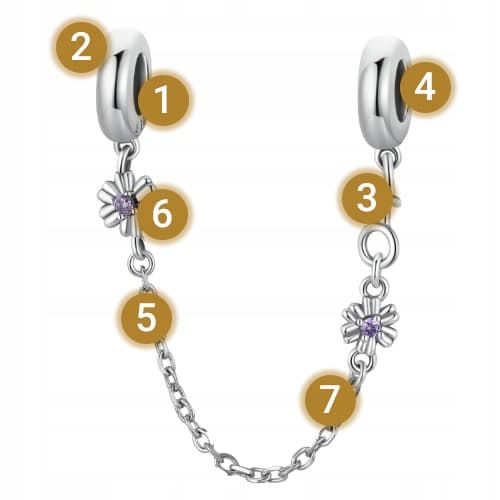 Charms sølv pr 925 kædebeskyttelse mod at armbåndet løsnes