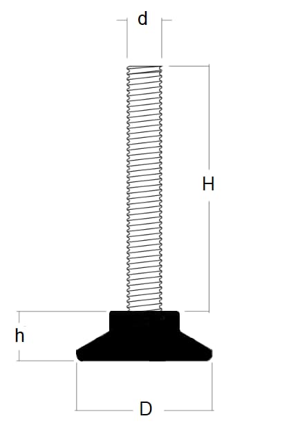 Justerbara möbelfötter M10 Fi38/70 fast bas 20 st