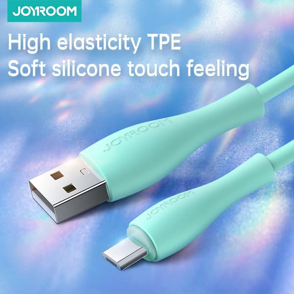 USB-A - microUSB 3A kabel laddningsindikator 2m grön