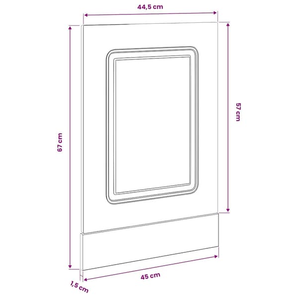 vidaXL Diskmaskin Panel Kalmar Vit 45x1,5x67 cm