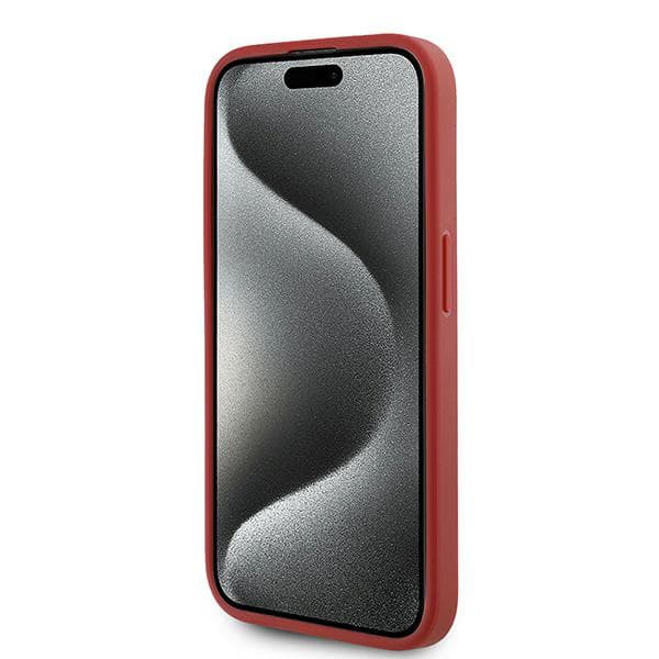 Karl Lagerfeld Diagonal Quilted Script -suojakuori iPhone 15 Pro Maxille, punainen