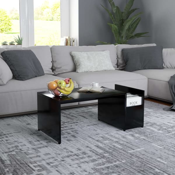 vidaXL sofabord, sort, 90x45x35 cm, spånplade