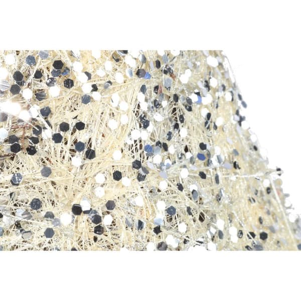 Dekorativ sisalklocka med silverglitter 25x30 cm
