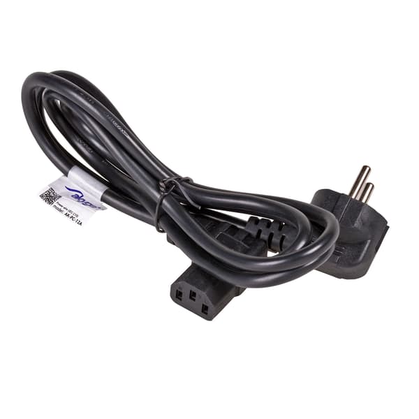 Akyga AK-PC-12A 3-bens ATX strømkabel til computere, vinklet IEC C13 CEE 7/7, 3m