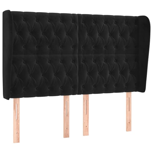 vidaXL Siivekäs niskatuki musta 163x23x118/128 cm sametti
