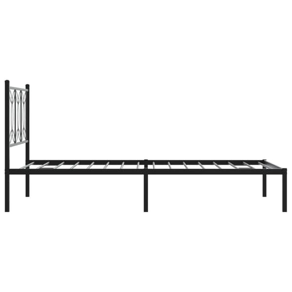 vidaXL metalsengestel med hovedgærde sort 100x200 cm