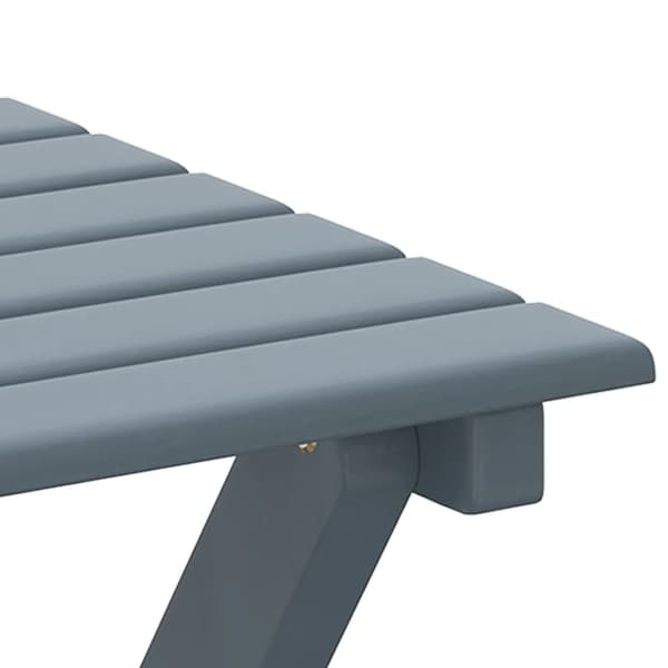 vidaXL Gungstol med fällbord, grå, poppelträ
