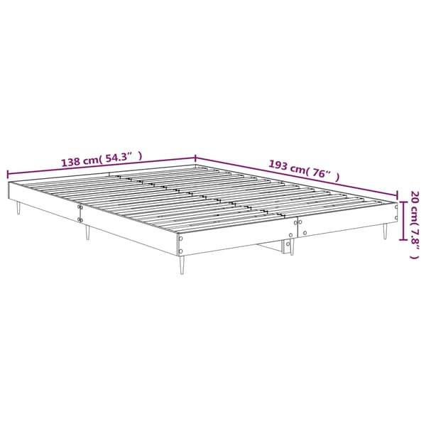 vidaXL sengestel sort 135x190 cm træbaseret materiale