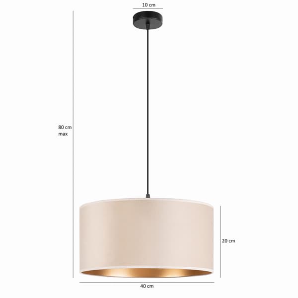 Tornado AD1 lampe, beige-guld fløjl