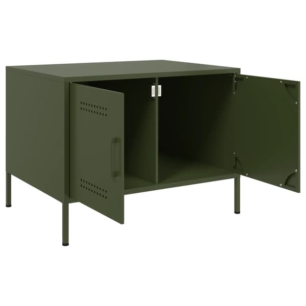 vidaXL Soffbord olivgrönt 68x50x50,5 cm stål