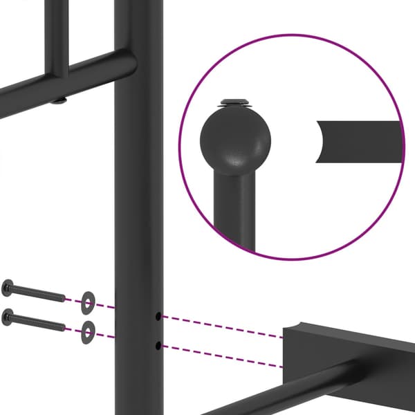 vidaXL metalsengestel med hovedgærde sort 140x190 cm