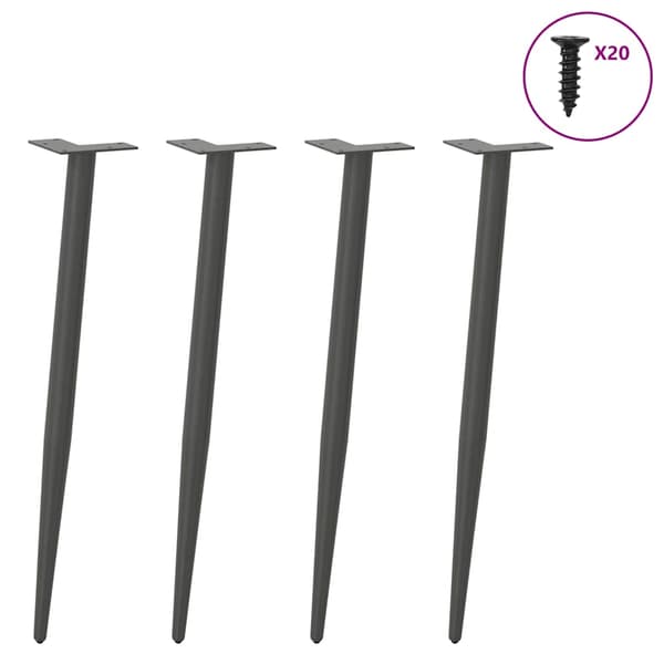 vidaXL Soffbordsben, 4 st, Antracit, 72-73 cm, Stål