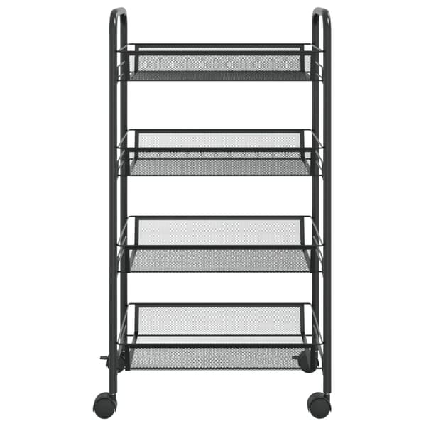 vidaXL køkkenvogn med 4 niveauer sort 46x26x85 cm jern