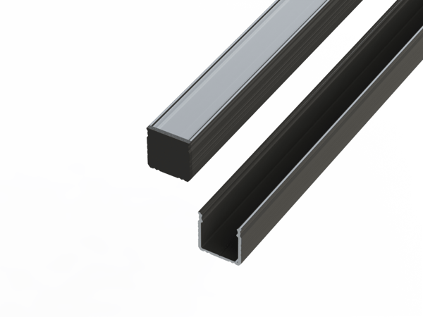 AL12-GLS3-AB-2020: Overflade ALU profilanode sort 16x16mm 2010mm OVERFLADEanode sort