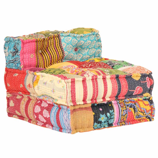 vidaXL modulær puf, patchwork, stof