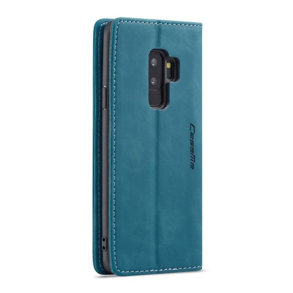 CASEME Etui til Samsung Galaxy S9 Plus, Læderpung, Blå