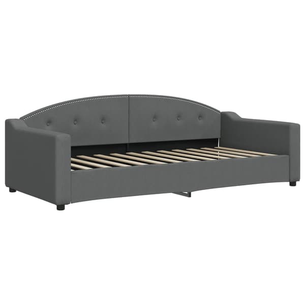 vidaXL Bäddsoffa mörkgrå 90x200 cm tygöverdrag