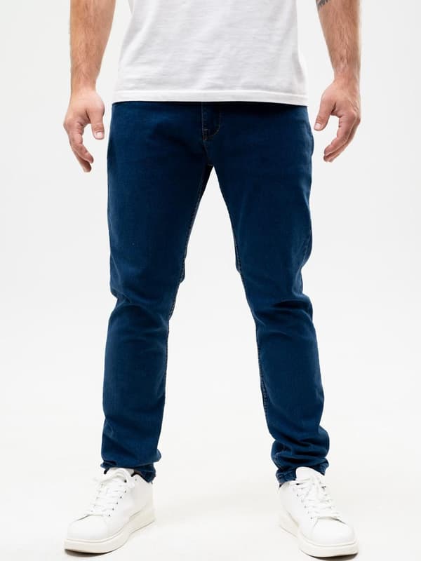 Mörkblå herrjeans UrbanCity med ficklogotyp 32