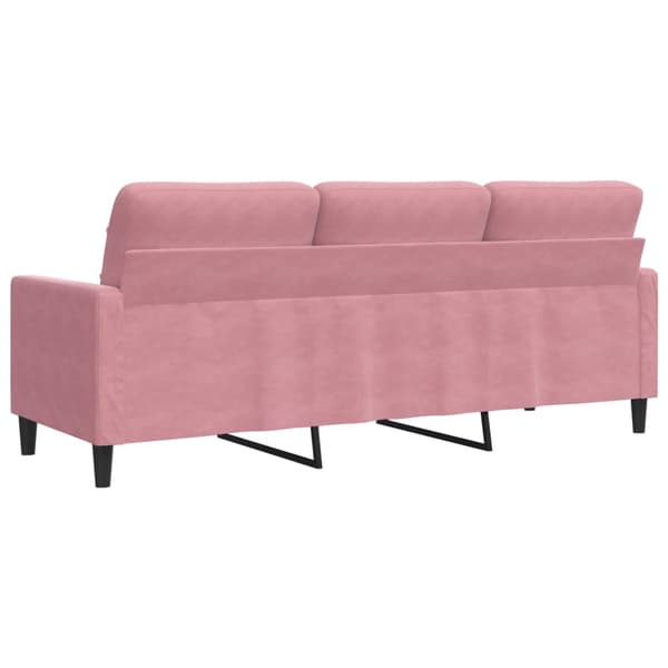 vidaXL 3-sitssoffa rosa 180 cm klädd i sammet
