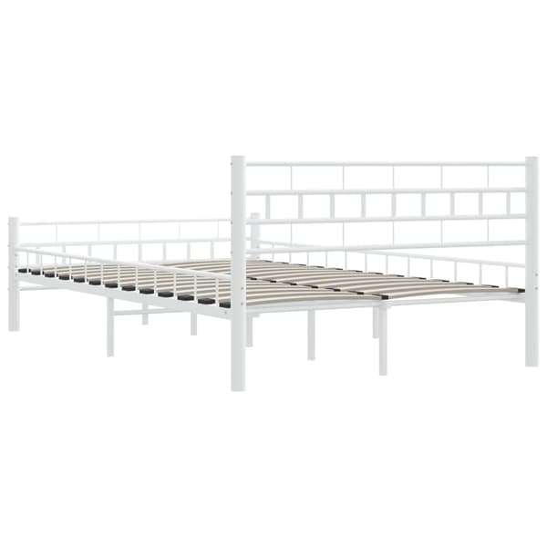 vidaXL Sängram vit metall 140 x 200 cm