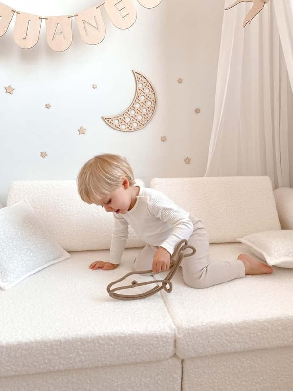 Mellem rulle til Boucle sofa hvid