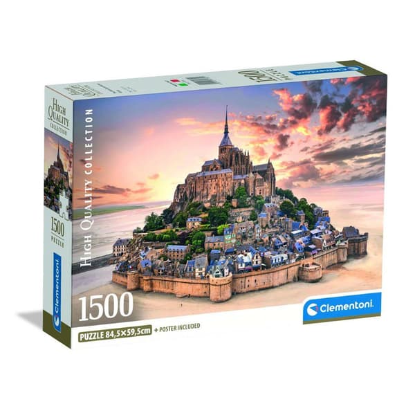Pussel 1500 bitar. Kompakt pussel: Mount Saint-Michele stiger.