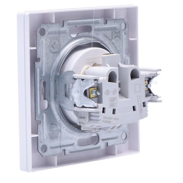 2P+PE fatning IP44, rammesystem, hvid asfora