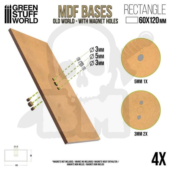 GSTU518534 MDF Rektangulær Base 60x120mm x4 Gammel B