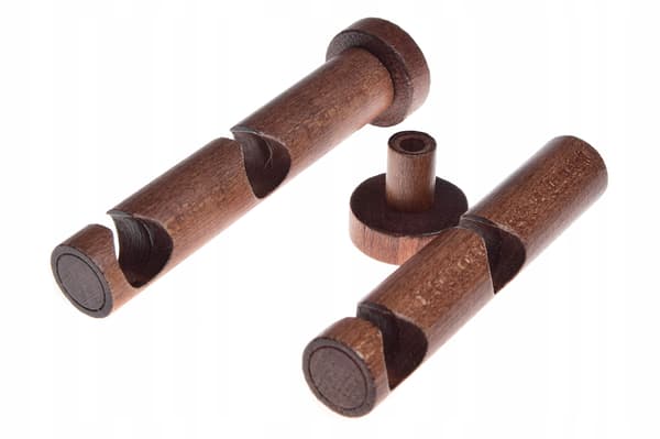 Dubbel träkonsol för gardinstång diameter 20 mm Al 2 st