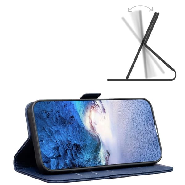 Flip-cover til Samsung Galaxy A15, BINFEN pung, blå + 9H glas