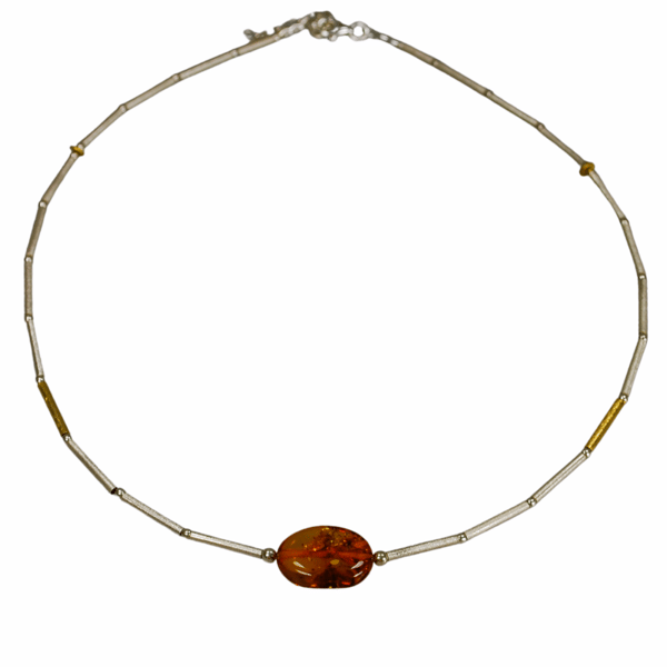Halsband i konjaksbärnsten - Baltisk bärnstenscollier