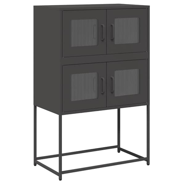 vidaXL høj kommode sort 68x39x107 cm stål