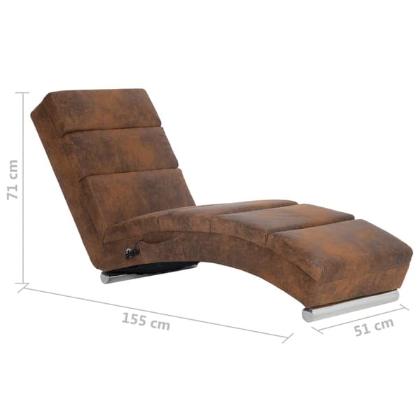 vidaXL Massageschäslong, brun, konstläder