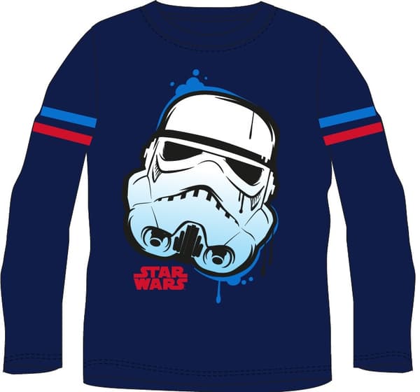 Star Wars langærmet bluse til drenge, bomuld, marineblå 110