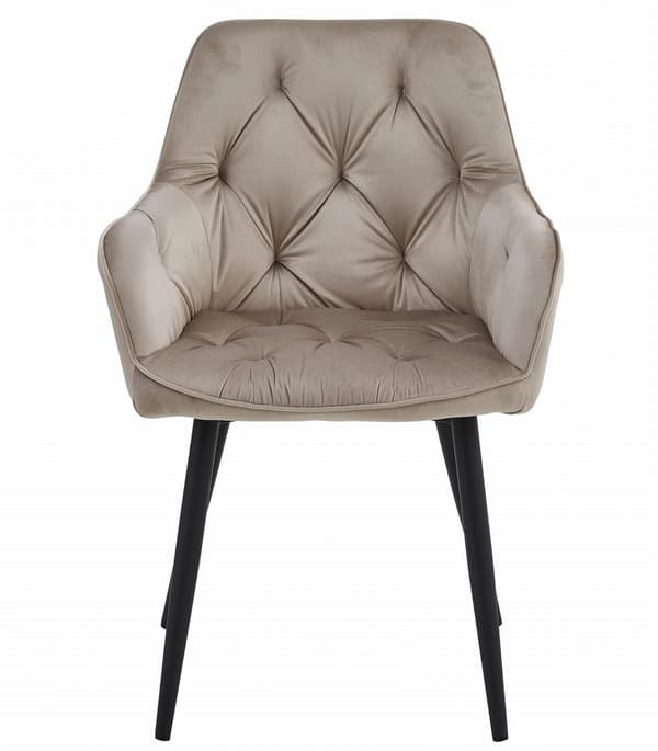 JORK stol - mørk beige velour / sorte ben x 1
